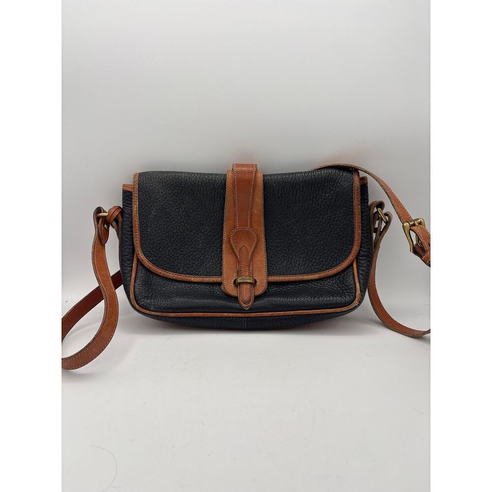 Women’s Dooney & Bourke Dark Navy Blue Leather Crossbody Bag w/ Brown Accents